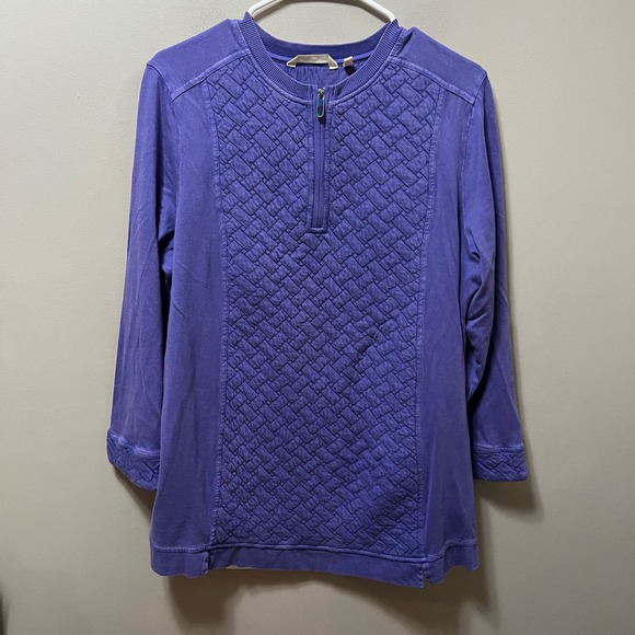 Soft‎ Surroundings Women's Size Large Purple Quilted Golf Shores 1/4 Zip - Picture 1 of 5